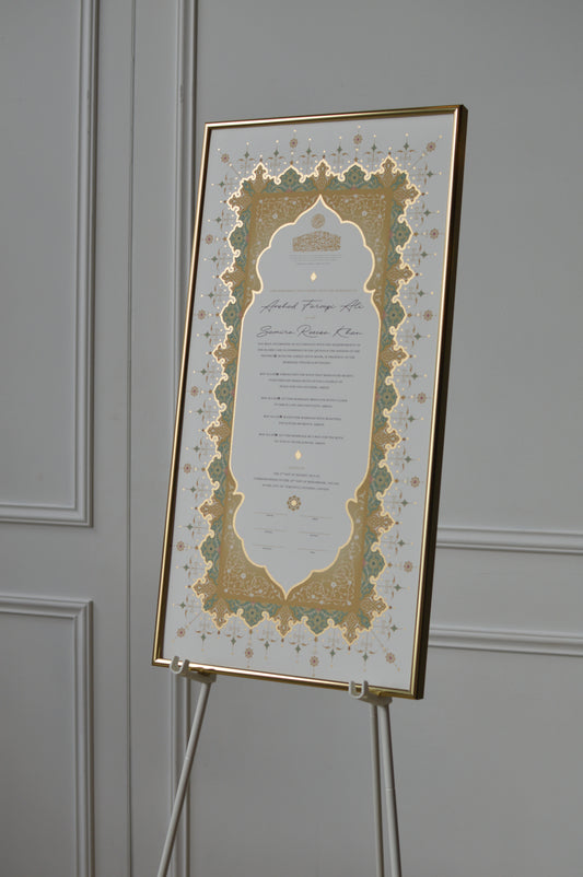 Jahanara Nikah Certificate - Gold Embellished