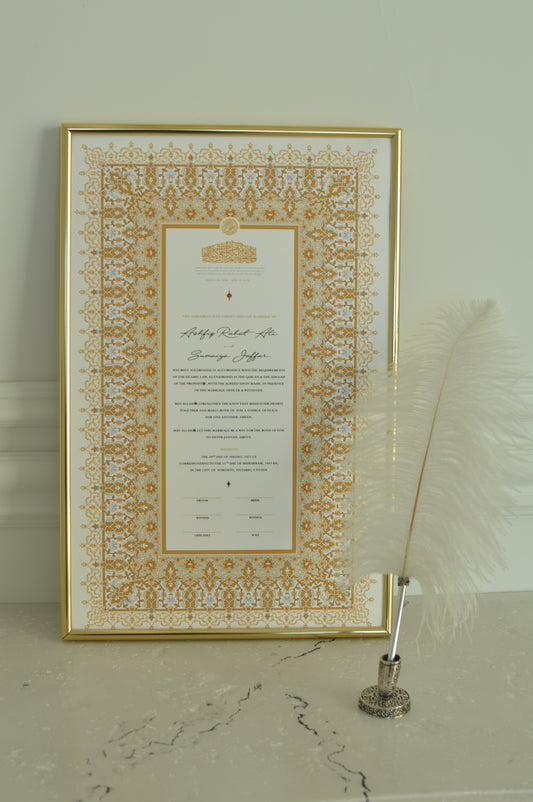 BUNDLE: Naseem Nikah Certificate - Frame + Pen