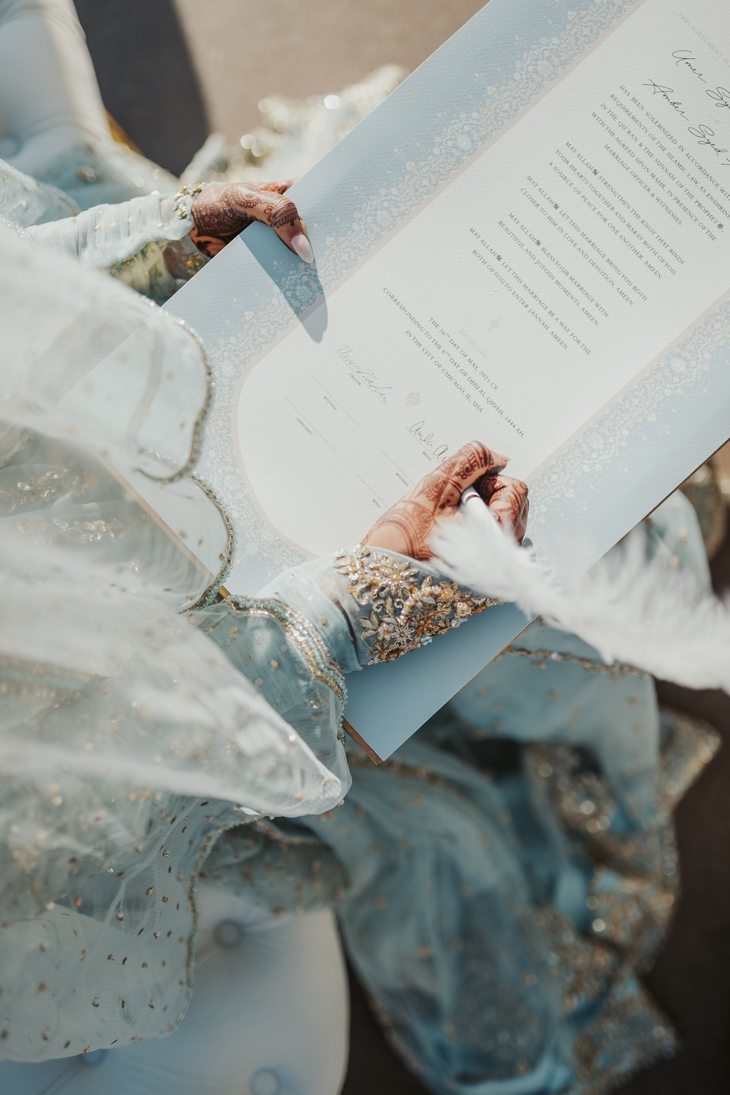 Raeesa Nikah Certificate: Sapphire