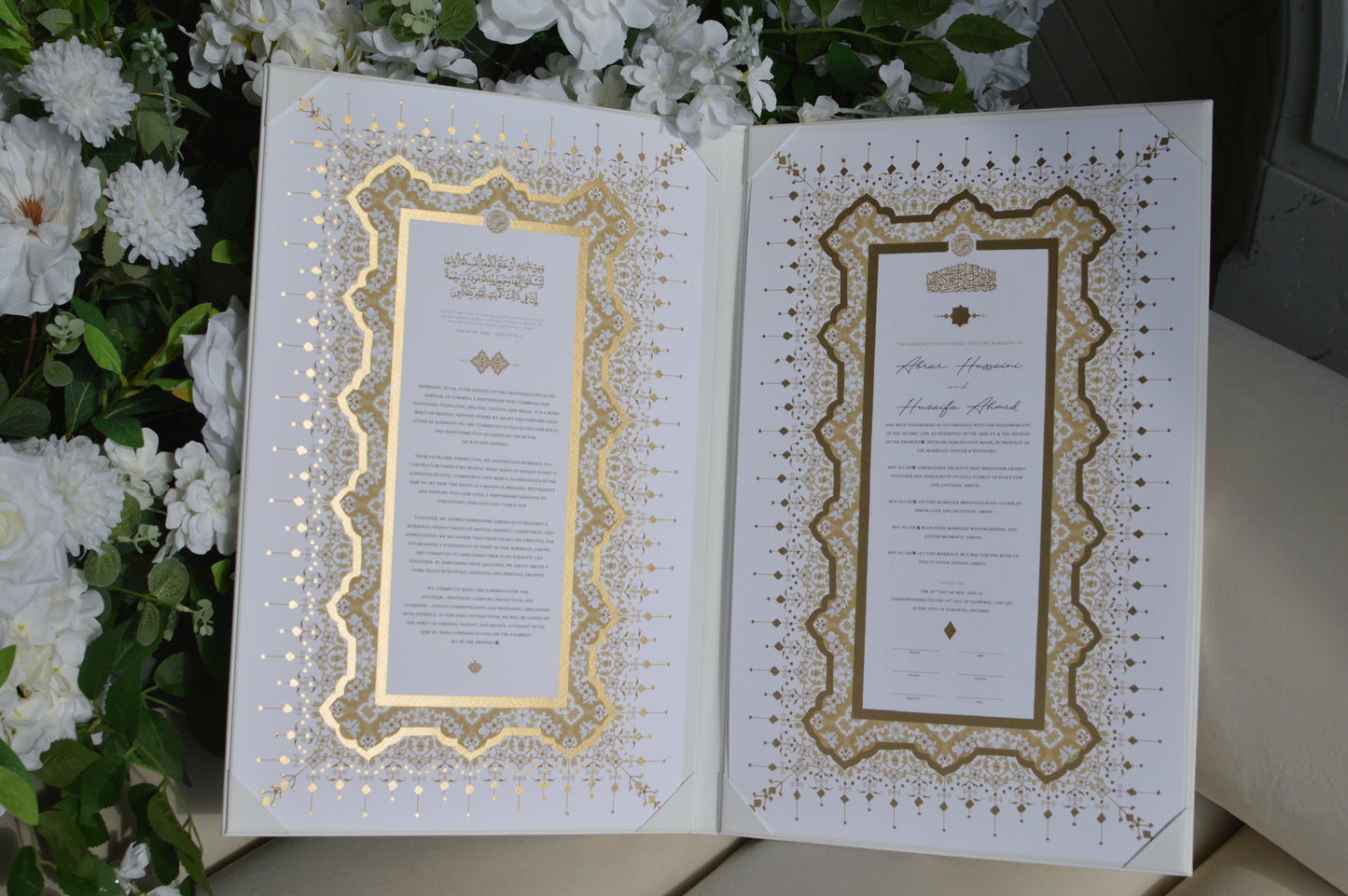 Gold Chain Nikah Certificate Folder Set
