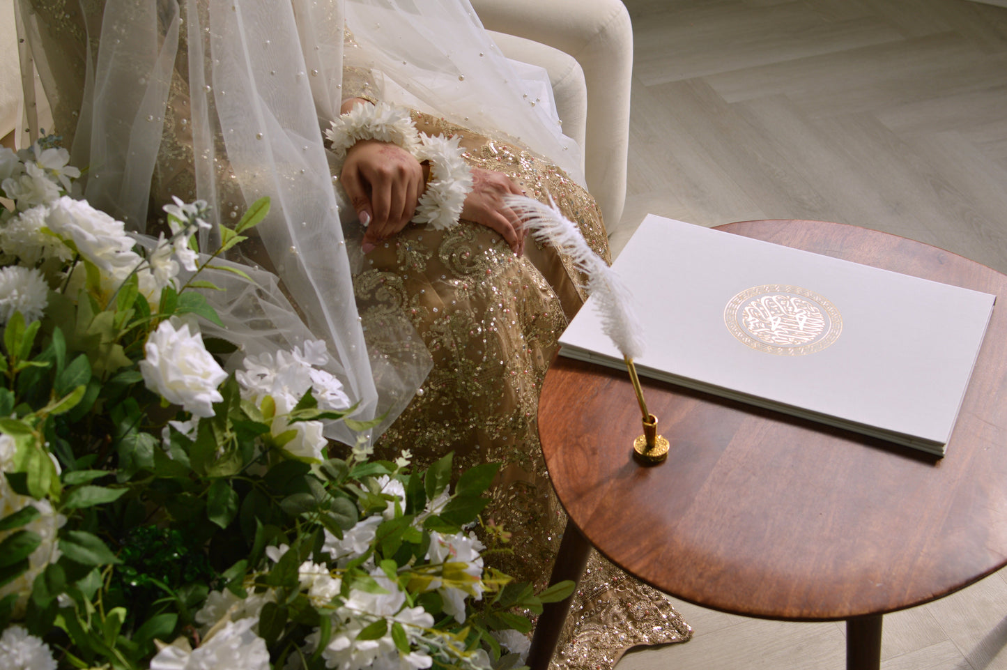 Gold Chain Nikah Certificate Folder Set