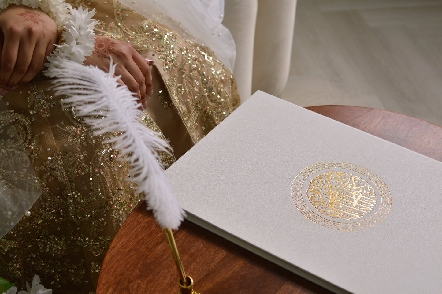 Gold Chain Nikah Certificate Folder Set