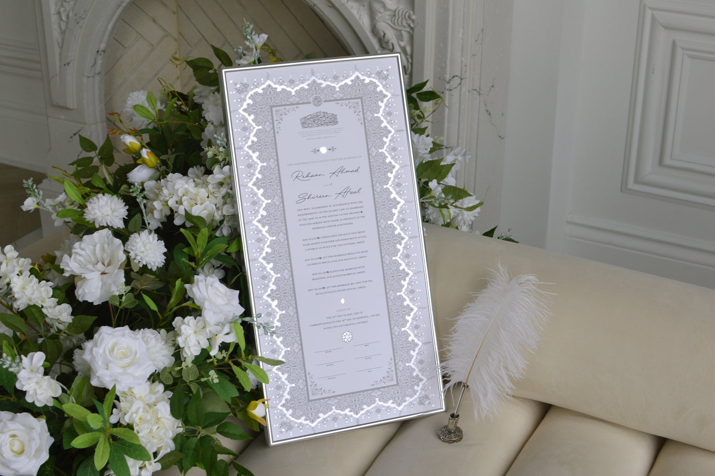 Soraya Nikah Certificate - Silver Embellished