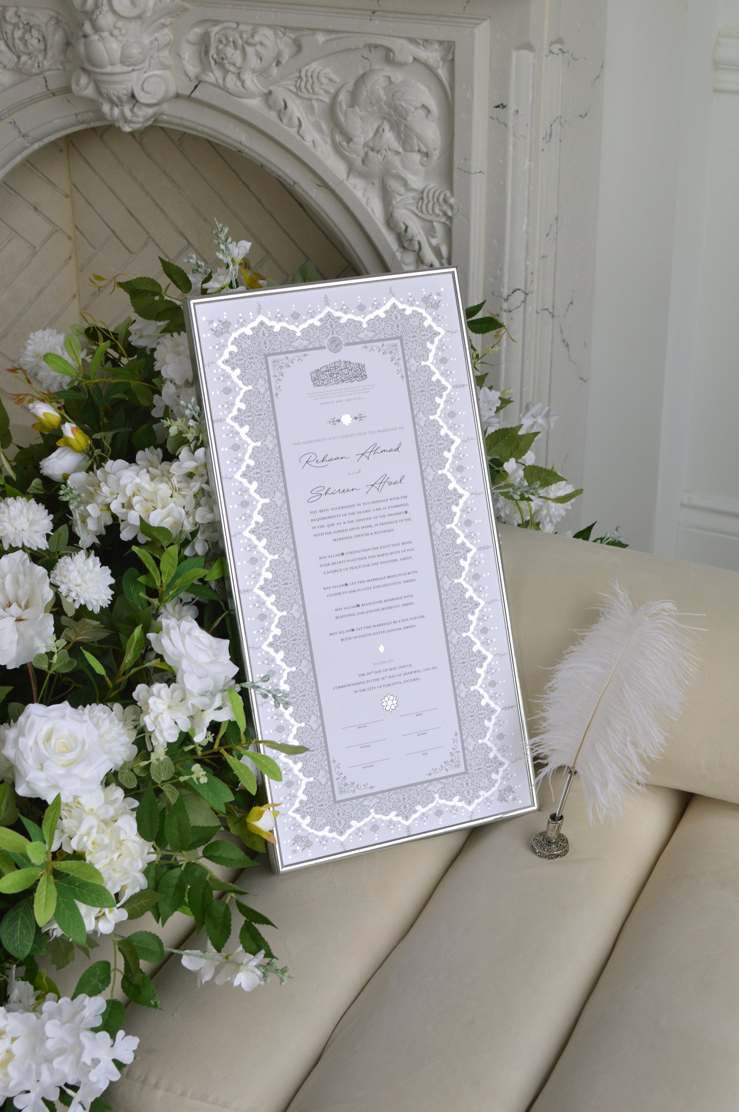 Soraya Nikah Certificate - Silver Embellished