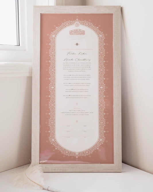 Raeesa Nikah Certificate: Blush