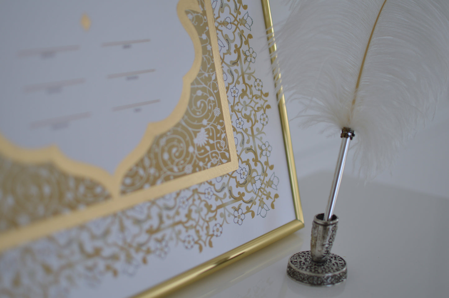 Shireen Nikah Certificate - Extended Gold Embellished
