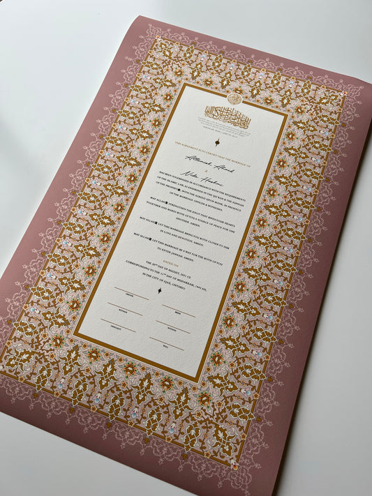 Naseem Nikkah Certificate: Blush