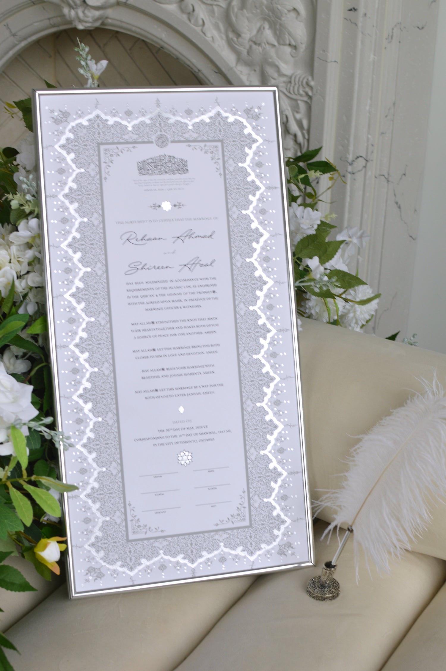 Soraya Nikah Certificate - Silver Embellished