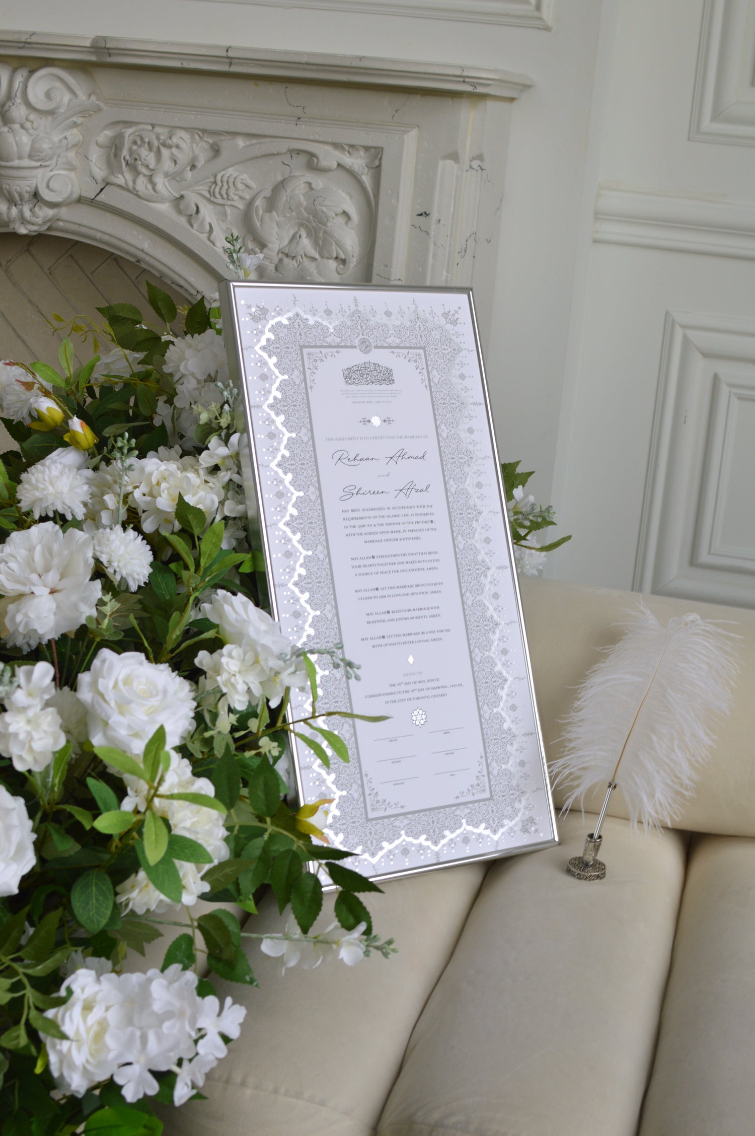 Soraya Nikah Certificate - Silver Embellished