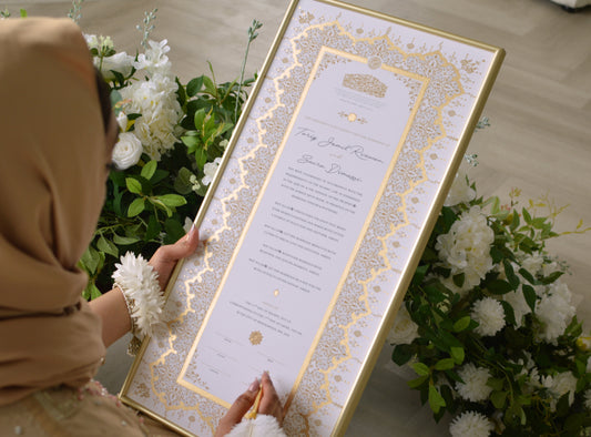 Soraya Nikah Certificate - Extended Gold Embellished