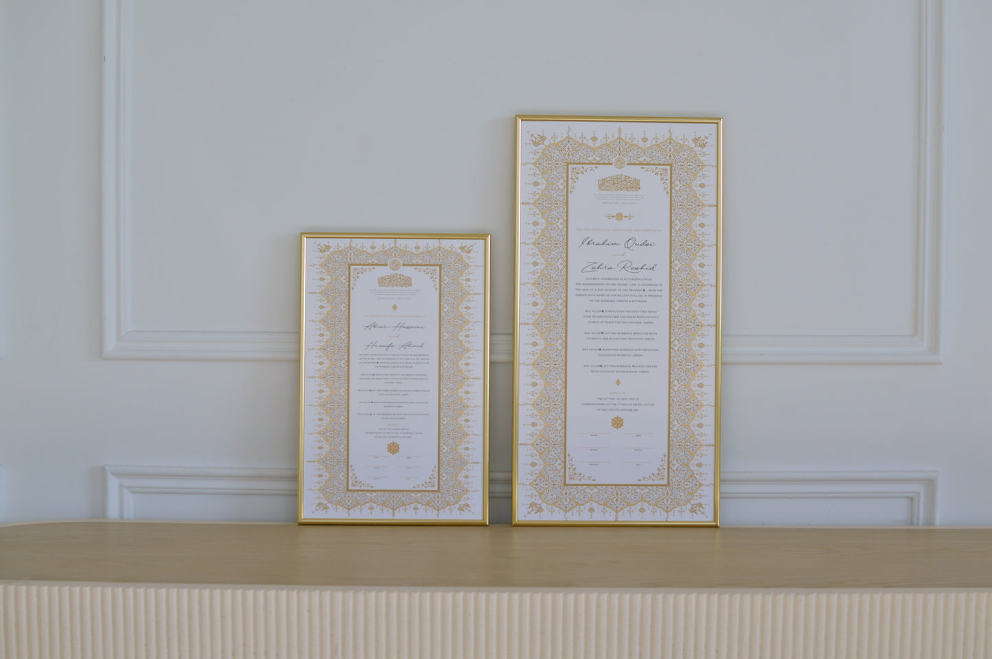 BUNDLE: Soraya Nikah Certificate Gold Embellishment + Frame + Pen