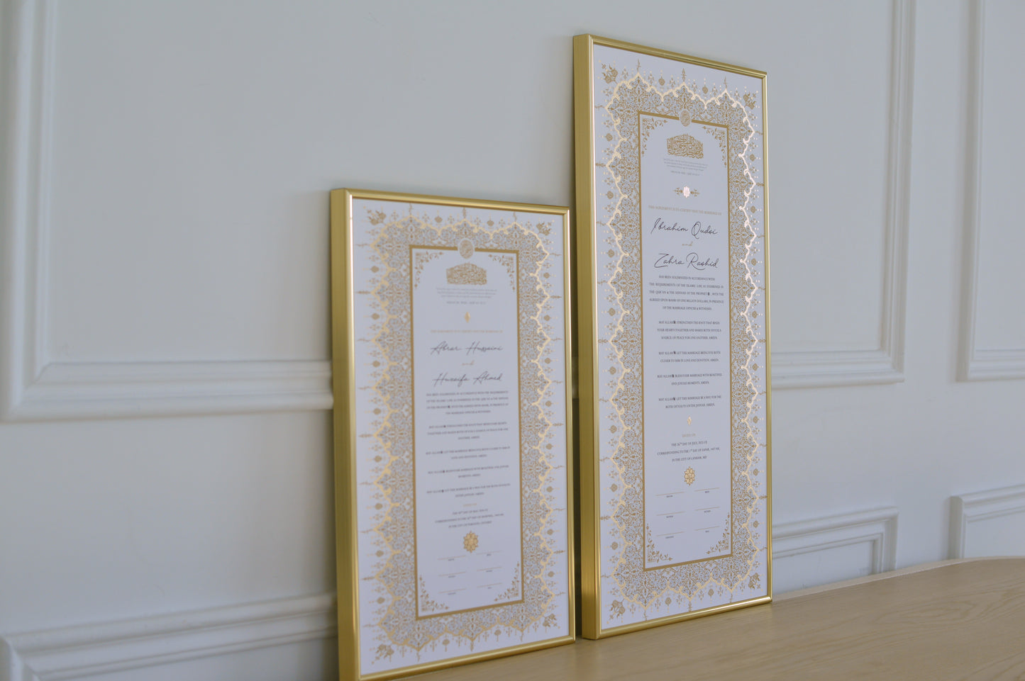 BUNDLE: Soraya Nikah Certificate Gold Embellishment + Frame + Pen