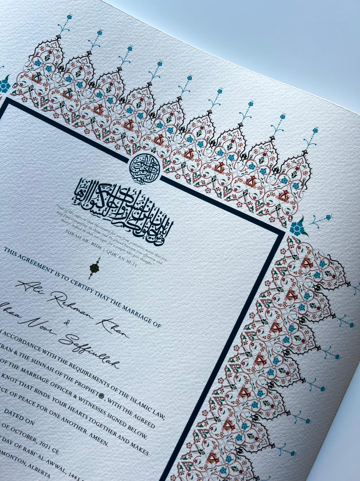 Nikkah, Nikkah Ceremony, Nikahnama, Nikkah Certificate, Islamic Marriage Certificate