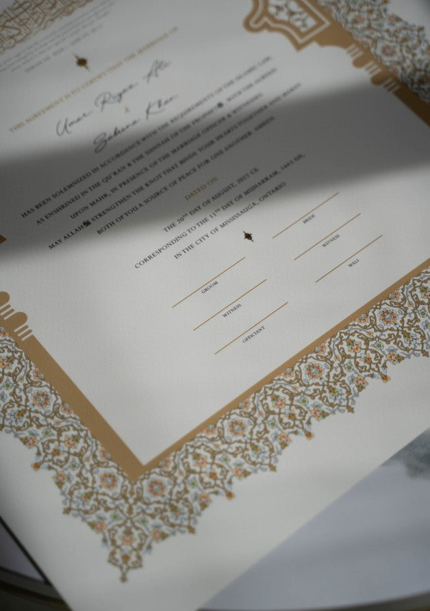 Meharaj Nikah Certificate