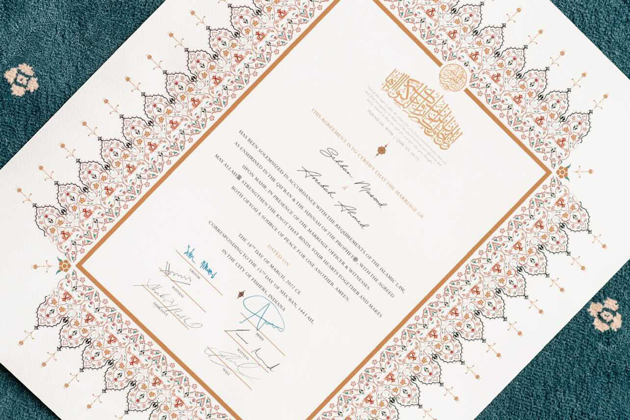 Nikkah, Nikkah Ceremony, Nikahnama, Nikkah Certificate, Islamic Marriage Certificate